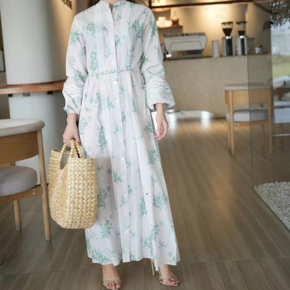 Floral button down dress